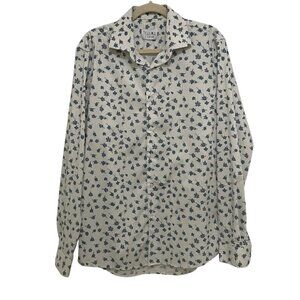 T‎ FUSION Mens Floral Shirt Medium 15-15.5 34/35 Button Down Montee Holland